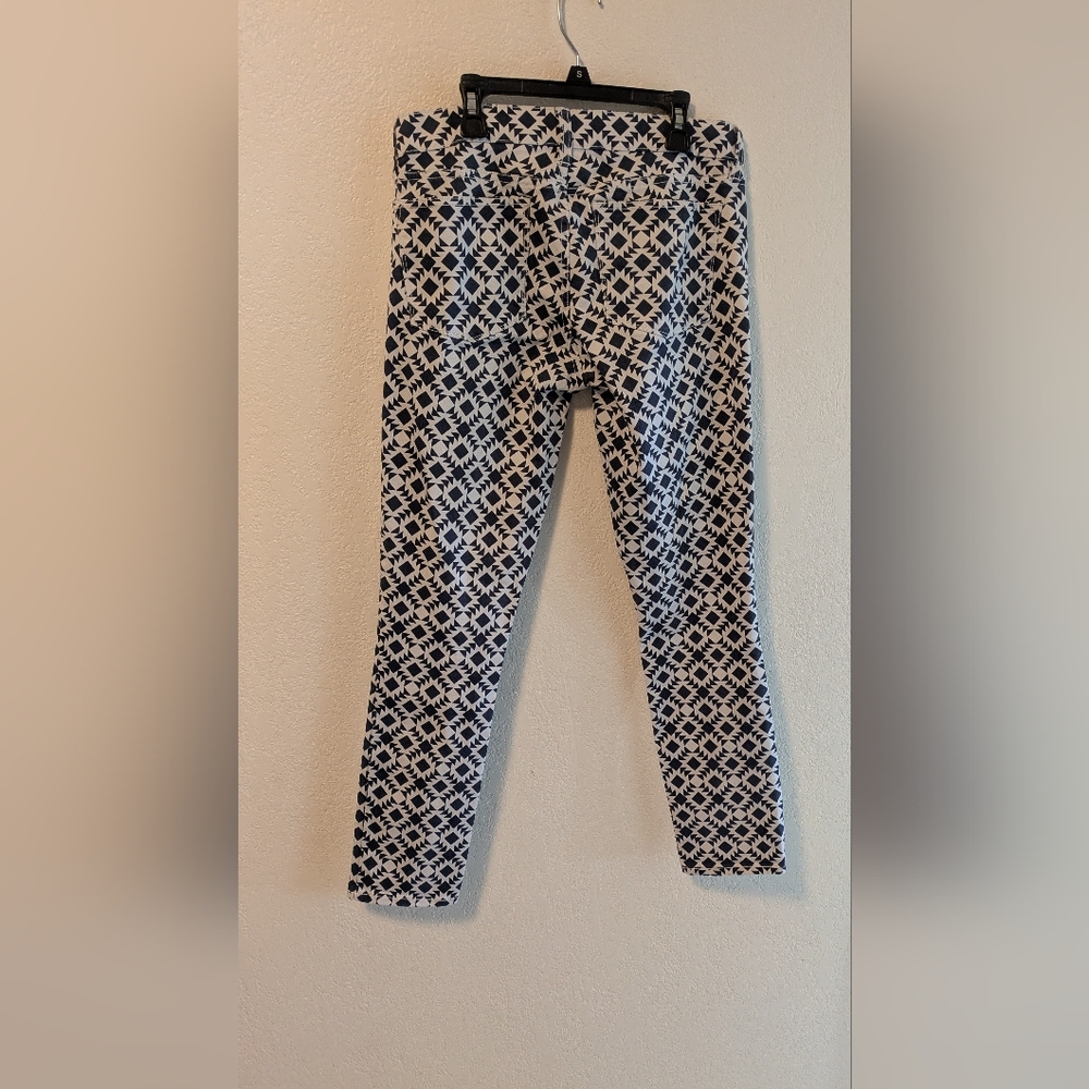 J.Crew Toothpick Black and White Patterned Pants 27 Ankle - Picture 4 of 6